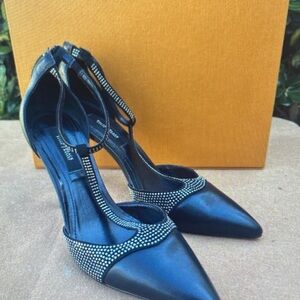 Sergio Rossi Black Heels with Sparkling Accents